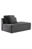 BALTIMORE sofamodul - stor med rygg venstre + 2 puter Grå