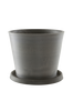 MALCOLM potte med skål - stor Lys grå
