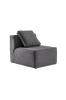 BALTIMORE sofamodul - liten med rygg + 1 pute Grå