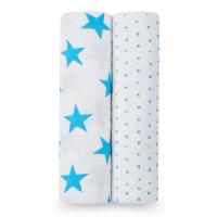 Aden + Anais 2-Pack Fluro Blue Star Swaddles One Size