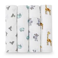 Aden + Anais 4-Pack Cotton Jungle Print Swaddles One Size