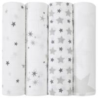 Aden + Anais Star Print Swaddles 4-pack One Size