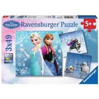 Ravensburger Puslespill, Disney Frozen, Winter Adventure, 3 x 49 brikker 3 - 7 år