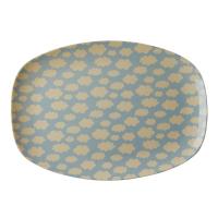 Rice Melamin Rectangular Plate with Cloud Print One Size