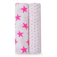 Aden + Anais Fluro Pink Star Swaddles 2-Pack One Size