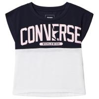 Converse Worldwide Logo T-Shirt Hvit/Rosa 5-6 years