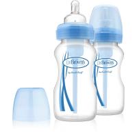 DrBrown Tåteflaske, Options Wide-Neck, 270 ml, 2-pack, Blå One Size
