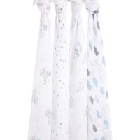 Aden + Anais 4-pack Swaddles White & Blue Night Sky Reverie One Size