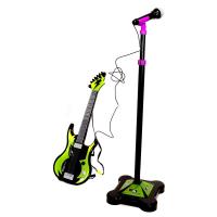 Supersonic Gitar med mikrofon og stativ, Grønn/svart 5 - 10 år