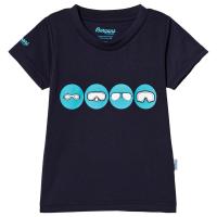 Bergans Googles T-shirt Marineblå/Turkis 80 cm