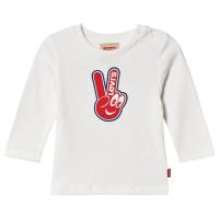 Levis Kids Langermet T-skjorte med Fredslogo Hvit 9 months