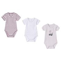 Hust&Claire Babybody 3-pack Lilac ash 56 cm (1-2 mnd)