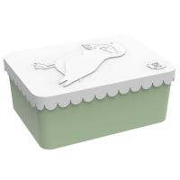 Blafre Puffin Lunch Box med 1 rom, Hvit/Grønn One Size