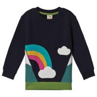 Frugi Navy and Green Jumper With Rainbow 7-8 years