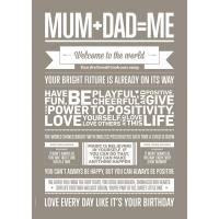 I Love My Type Mum Dad Me Poster Sand One Size