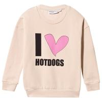 Gardner and the gang Sweatshirt, The classic sweater I love hotdogs, Beige 9-12 mnd