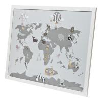 FORM Living Poster w Frame Map Animals One Size