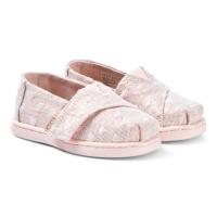 Toms Rose Gold Hearts Alpargata Slip On Strap Trainers 23.5 (UK 6)