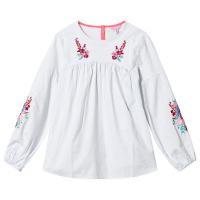 Joules Blue and White Stripe Floral Embroidered Woven Blouse 11-12 years