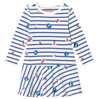 Joules Blue and White Stripe Glitter Bug Print Dress 2 years