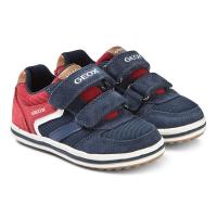 Geox Navy and Red Vita Suede Velcro Trainers 24 (UK 7)