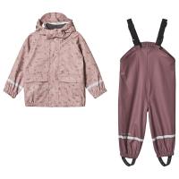Hust&Claire Rainwear With Overall & Print Pale Lilac 92 cm (1,5-2 år)