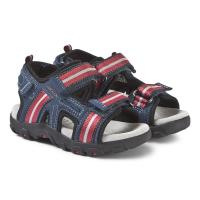 Geox Navy and Red Strada Velcro Sandals 25 (UK 7.5)