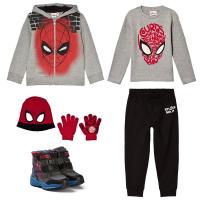 Spider-Man Pakke med Disney® Spiderman vinterstøvler + lue og votter + langermet genser + joggedress