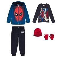 Spider-Man Pakke med Disney® Spiderman langermet genser i mørkeblå + lue og votter + joggedress