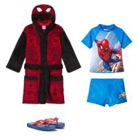 Spider-Man Pakke med Disney® Spiderman badekåpe + flip-flops + UV-sett