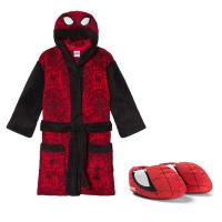 Spider-Man Pakke med Disney® Spiderman tøfler + badekåpe i svart/rød